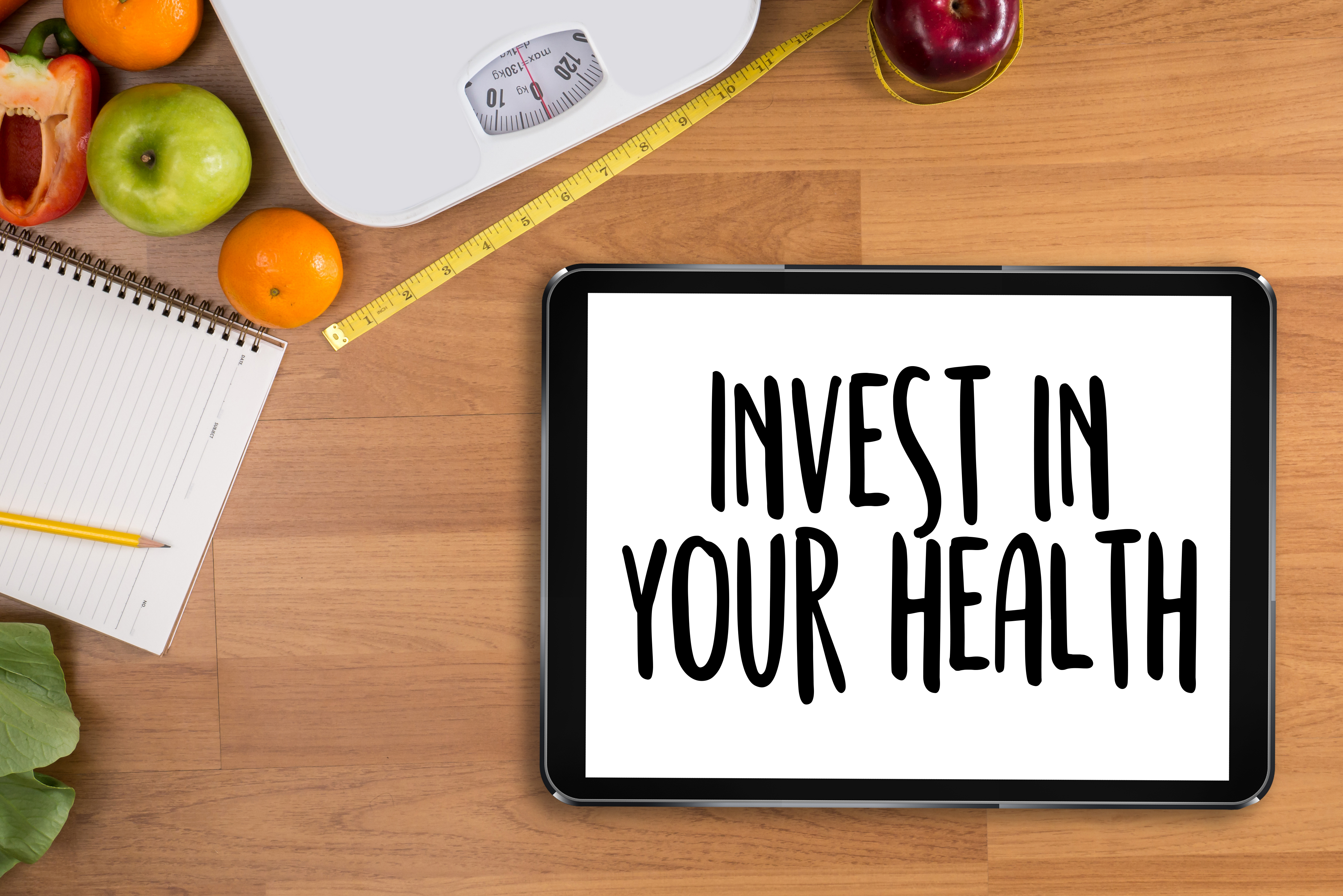 Invest In Your Health , Healthy Lifestyle Concept With Diet And